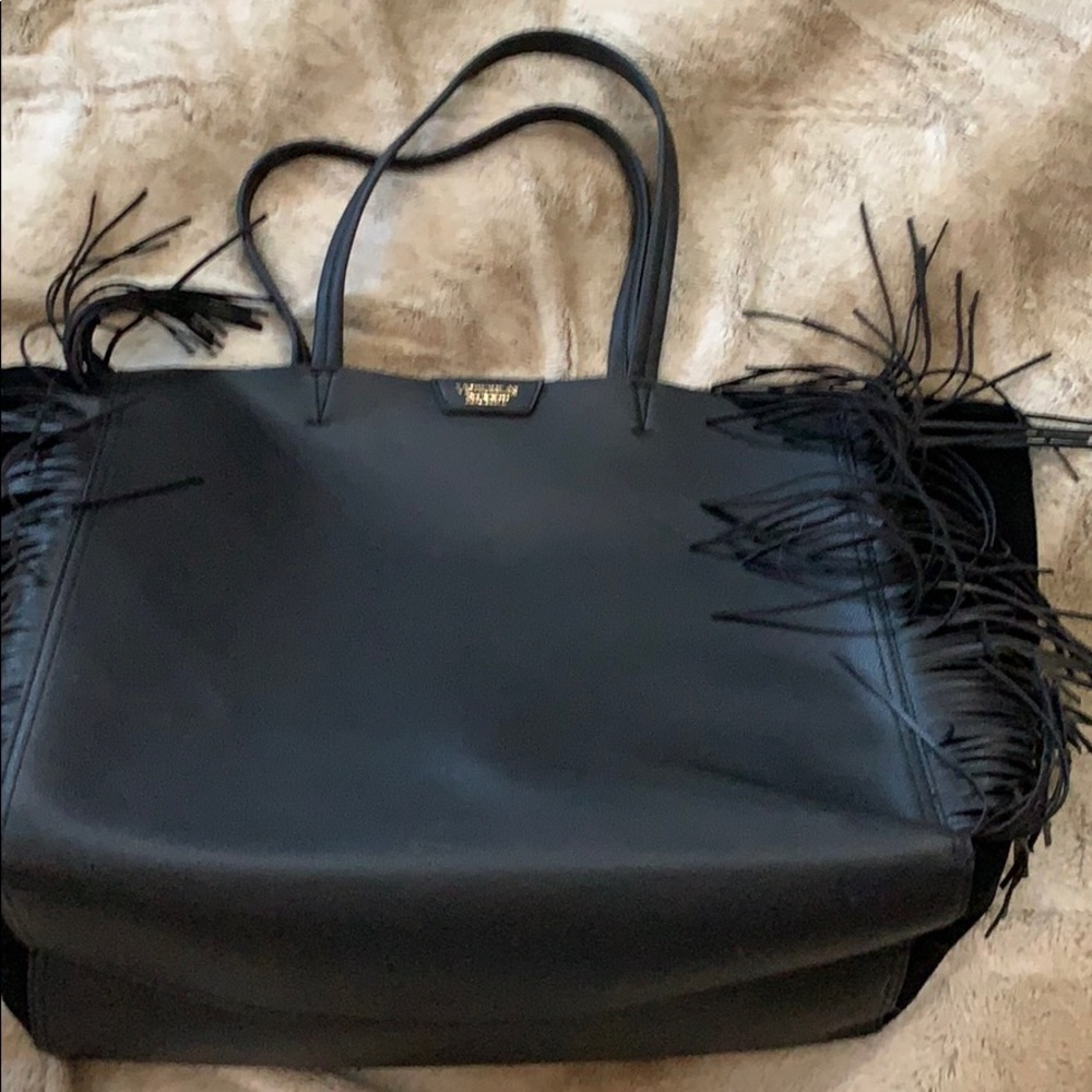 Large Victoria’s Secret shoulder tote with fringe
